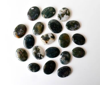 Polished Moss Agate Palm Stone, Moss Agate Crystal 1