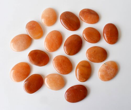 Polished Orange Aventurine Palm Stone, Pocket Stone