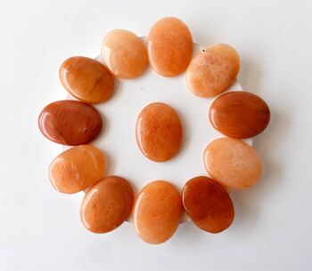 Polished Orange Aventurine Palm Stone, Pocket Stone 2