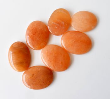 Polished Orange Aventurine Palm Stone, Pocket Stone 3