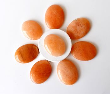 Polished Orange Aventurine Palm Stone, Pocket Stone 7