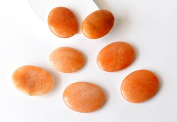 Polished Orange Aventurine Palm Stone, Pocket Stone 8