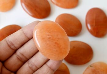 Polished Orange Aventurine Palm Stone, Pocket Stone 10