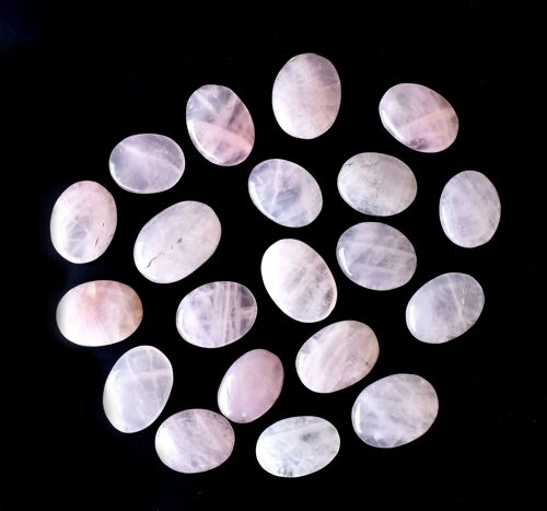 Polished Rose Quartz Palm Stone, Rose Quartz Crystal