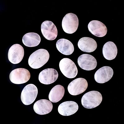 Piedra de palma de cuarzo rosa pulida, cristal de cuarzo rosa