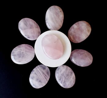 Polished Rose Quartz Palm Stone, Rose Quartz Crystal 2