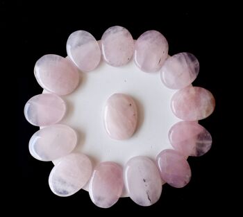 Polished Rose Quartz Palm Stone, Rose Quartz Crystal 7