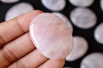 Polished Rose Quartz Palm Stone, Rose Quartz Crystal 9