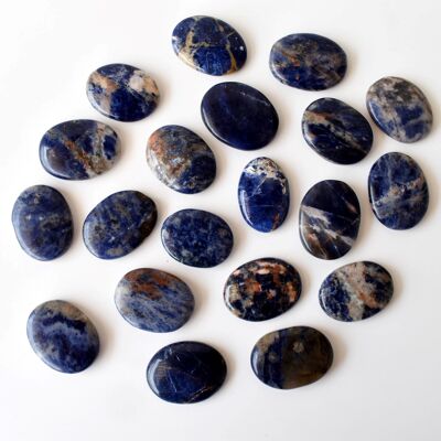 Pietra di palma in sodalite lucida, pietra di cristallo tascabile in sodalite