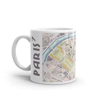 Tazza illustrata Mappa del 7° arrondissement di PARIGI