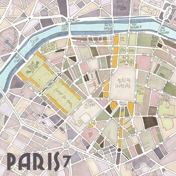 Mug illustré Plan du 7ème arrondissement de PARIS 2
