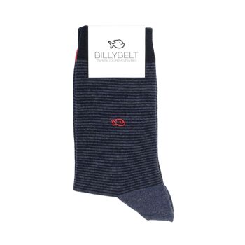 Chaussettes Rayées Bleu Nuit 1