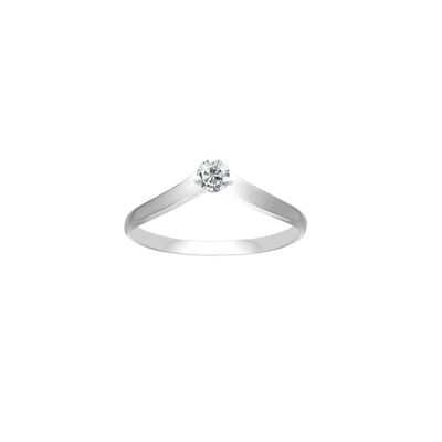 Victoria Solitaire Lab Diamond - 0.09 ct - 18 kt White Gold - La Source Ring