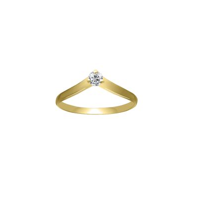Victoria Solitaire Lab Diamond - 0.09 ct - 9 kt Yellow Gold - La Source Ring