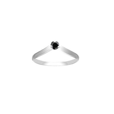 Solitario Victoria Black Diamond - 0,10 ct - Oro blanco de 18 kt - Ring Source