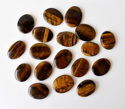 Polished Tiger Eye Palm Stone, Tiger Eye Pocket Crystal