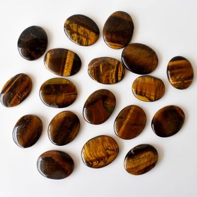 Polished Tiger Eye Palm Stone, Tiger Eye Pocket Crystal