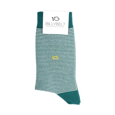 Chaussettes Rayées Vert Pétrole