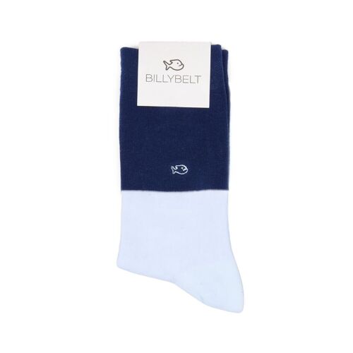 Chaussettes Bicolores Bleu Marine Bleu Ciel