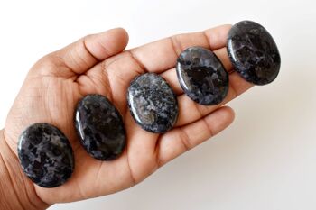 Polished Larvikite Palm Stone, Larvikite Pocket Crystal 8