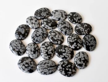 Polished Snowflake Obsidian Palm Stone, Snowflake Crystal 6