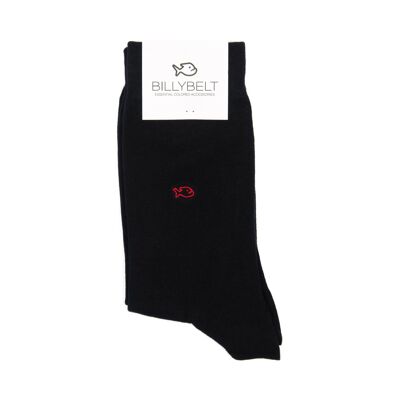 Plain combed cotton socks - Licorice black