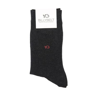 Schlichte Socken aus gekämmter Baumwolle – Mausgrau