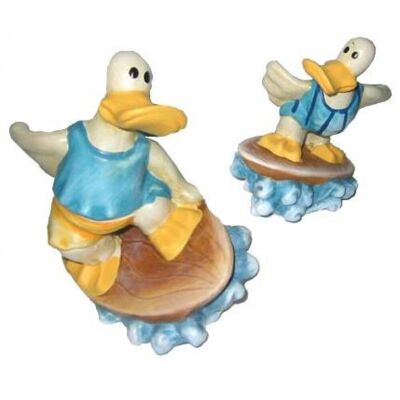 Caja 2 Figuras Pato Surf ceramica 16cm