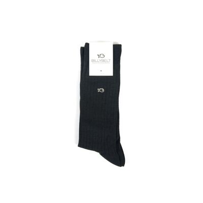 Schwarze Lisle-Thread-Socken Lakritze