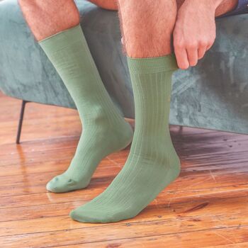 Chaussettes Fil d'Écosse Vert Pâle 3