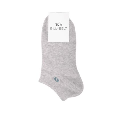 Plain combed cotton socks - Heather light gray