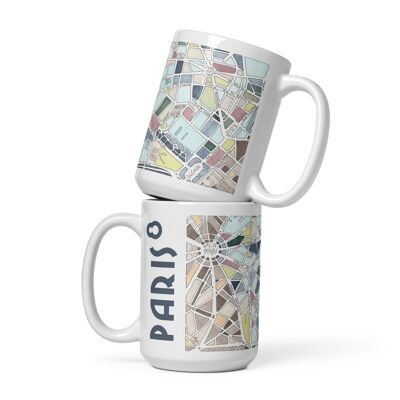 MUG illustrated with the Plan of the 8th arrondissement of PARIS