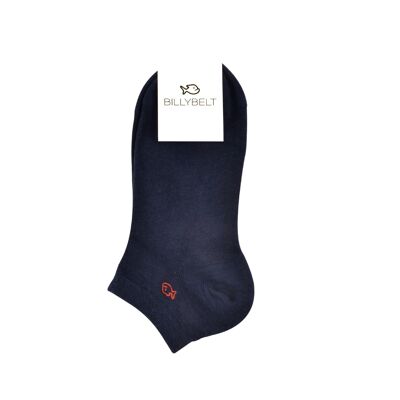 Plain combed cotton socks - Dark blue