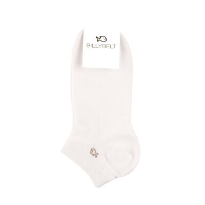 Plain combed cotton socks - White