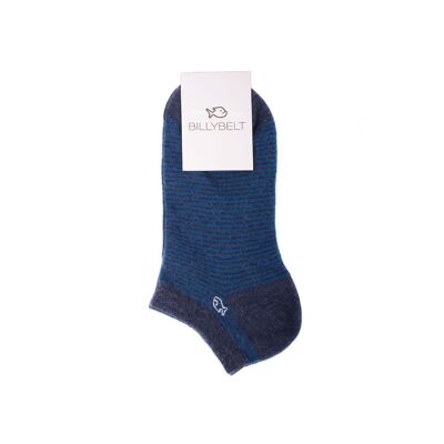 Heather Blue Striped Socks