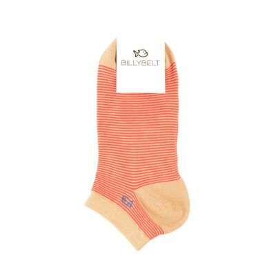 Striped combed cotton socks - Orange
