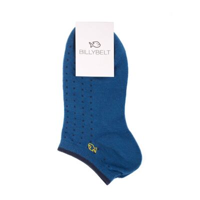 Blue Square ankle socks