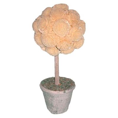 Arbol Decorbola c/maceta Rosas blan26cm