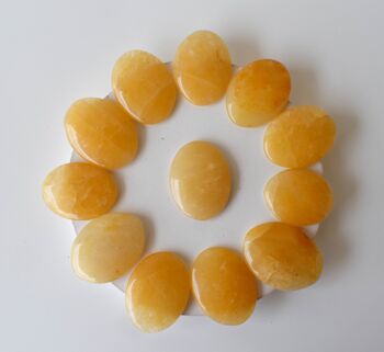 Polished Yellow Aventurine Palm Stone, Pocket Stone 7