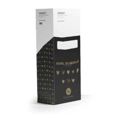 Expositor 50 Rollos Papel Regalo Black&Gold 0,70x2 cm