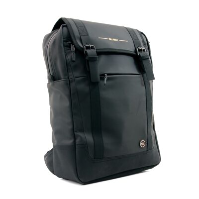 Rectangular PU Backpack Black