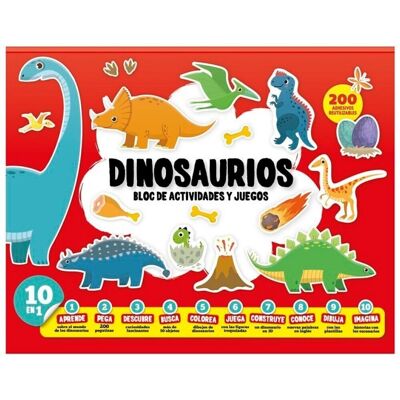 Bloc actividades y aprendizaje 10 en 1 Dinosaurios