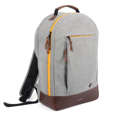 Rounded Backpack in Heather Gray Water-repellent Cotton