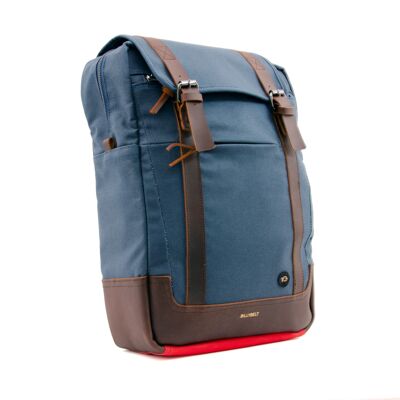 Navy Blue Water-repellent Cotton Rectangular Backpack