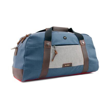 Weekender in cotone idrorepellente blu navy e grigio melange