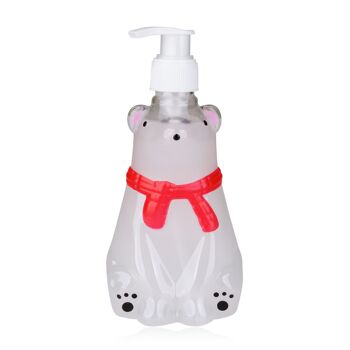 Savon pour les mains BEARY CHRISTMAS dans un distributeur à pompe en forme d'ours polaire, distributeur de savon avec savon liquide