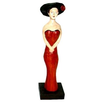 Figura Señora 1900 madera 35cm