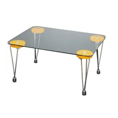 Mesa cristal y acero 76x57 cm