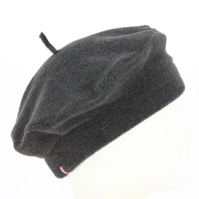 Denise Anthracite fleece beret - Made in France