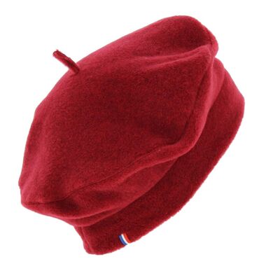 Denise fleece beret Heather red - Made in France